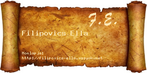 Filipovics Ella névjegykártya